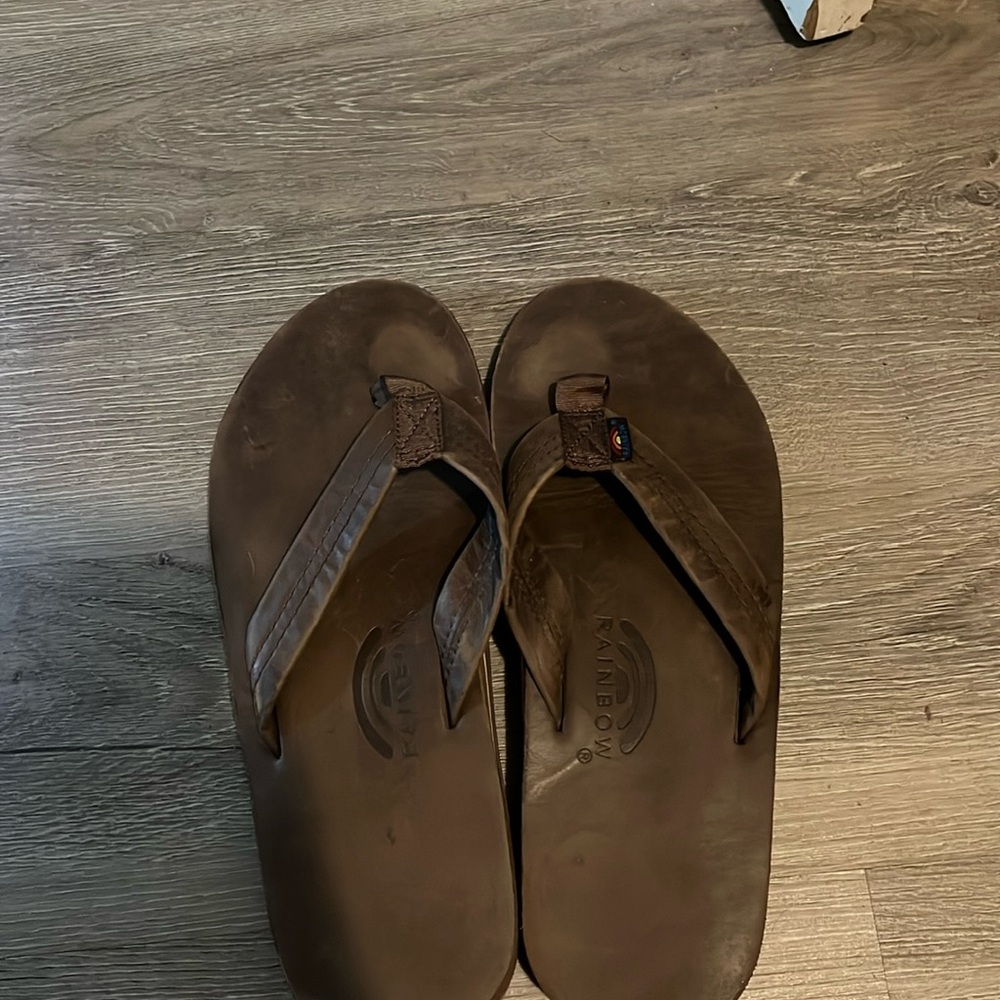 Rainbow flip flops